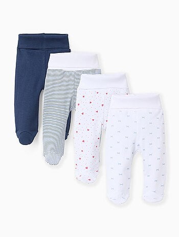 Confezione da 4 pantaloni extra comodi con piedini 'cuori'
