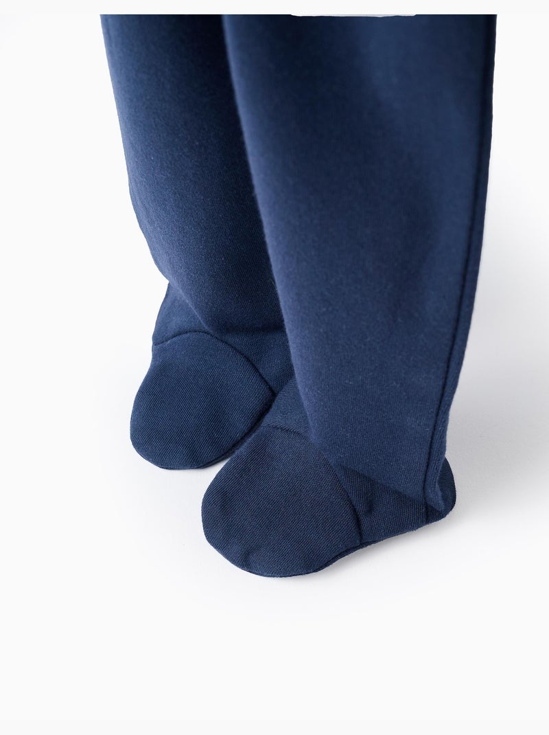 Confezione da 4 pantaloni extra comodi con piedini 'cuori' Bianco Blu marino - Kiabi
