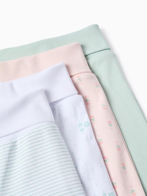 Confezione da 4 pantaloni extra comodi 'fiori' - Kiabi
