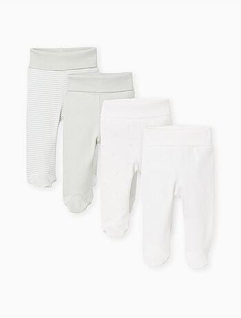 Confezione da 4 pantaloni in cotone a vita alta
