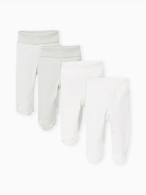Confezione da 4 pantaloni in cotone a vita alta - Kiabi