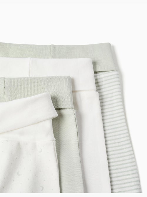 Confezione da 4 pantaloni in cotone a vita alta - Kiabi