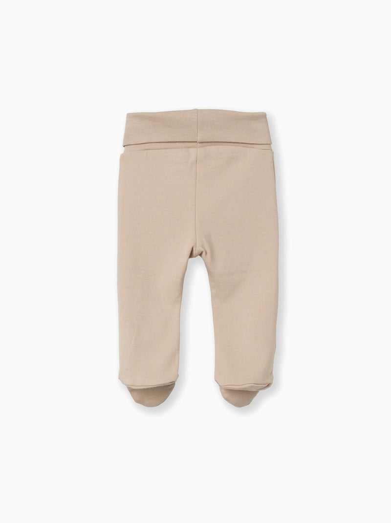 Confezione da 4 pantaloni in cotone con piedini Beige/Bianco - Kiabi