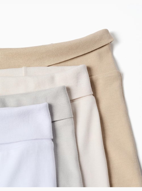 Confezione da 4 pantaloni in cotone con piedini - Kiabi