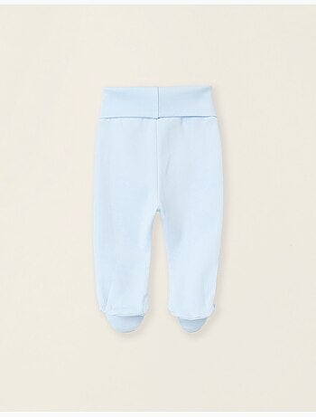 Confezione da 4 pantaloni in cotone con piedini