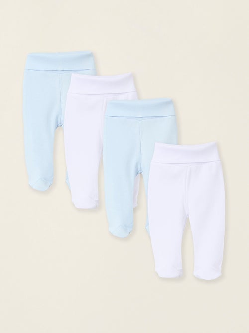Confezione da 4 pantaloni in cotone con piedini - Kiabi