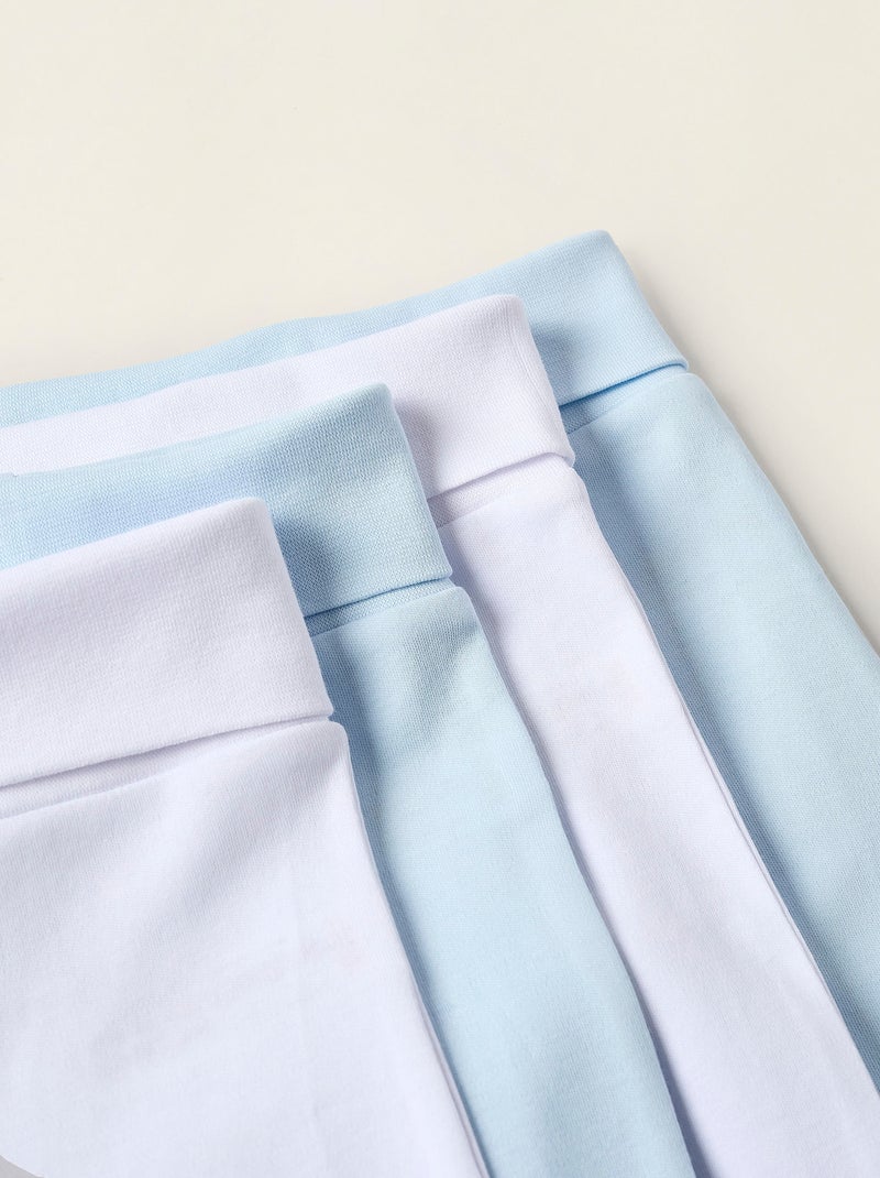 Confezione da 4 pantaloni in cotone con piedini Multicolore - Kiabi