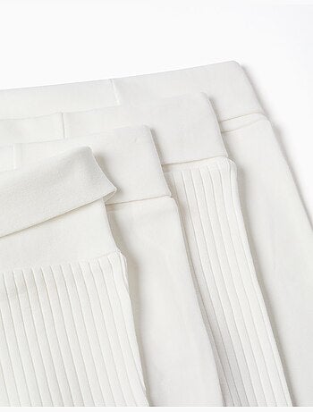 Confezione da 4 pantaloni in cotone lisci/a costine