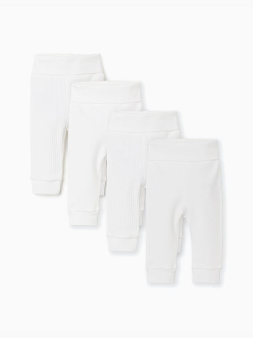 Confezione da 4 pantaloni in cotone lisci/a costine - Kiabi