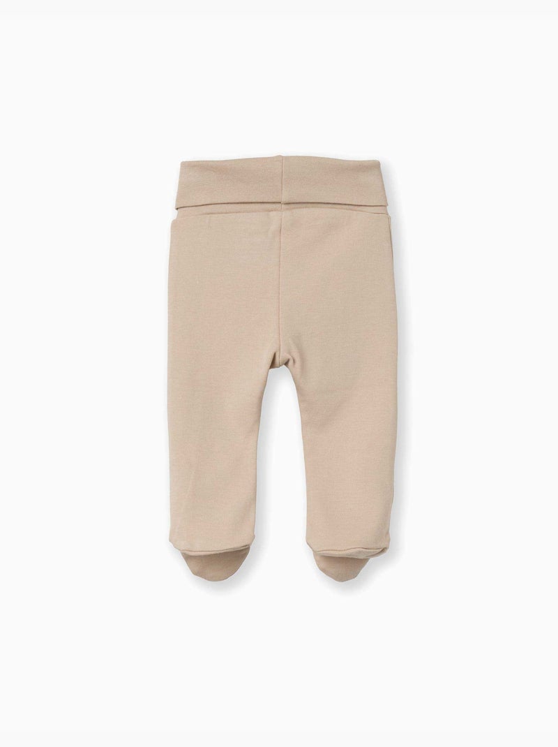 Confezione da 4 pantaloni spazzolati con piedini Bianco Beige Grigio - Kiabi