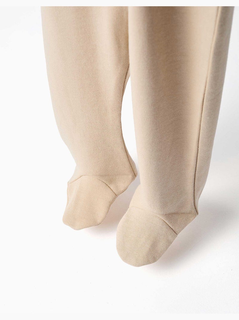 Confezione da 4 pantaloni spazzolati con piedini Bianco Beige Grigio - Kiabi