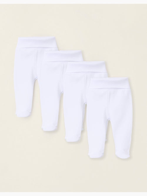 Confezione da 4 pantaloni spazzolati con piedini - Kiabi