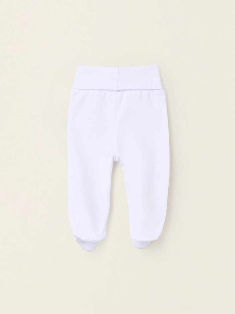Confezione da 4 pantaloni spazzolati con piedini Bianco - Kiabi