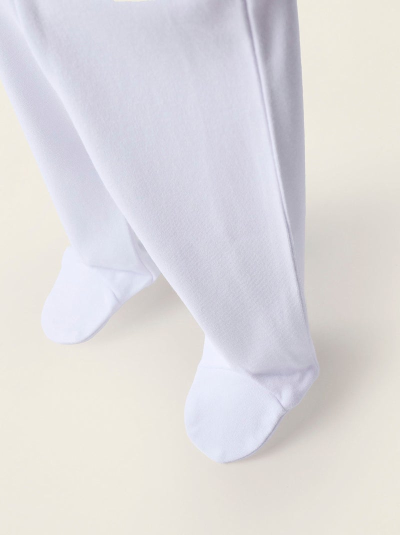 Confezione da 4 pantaloni spazzolati con piedini Bianco - Kiabi