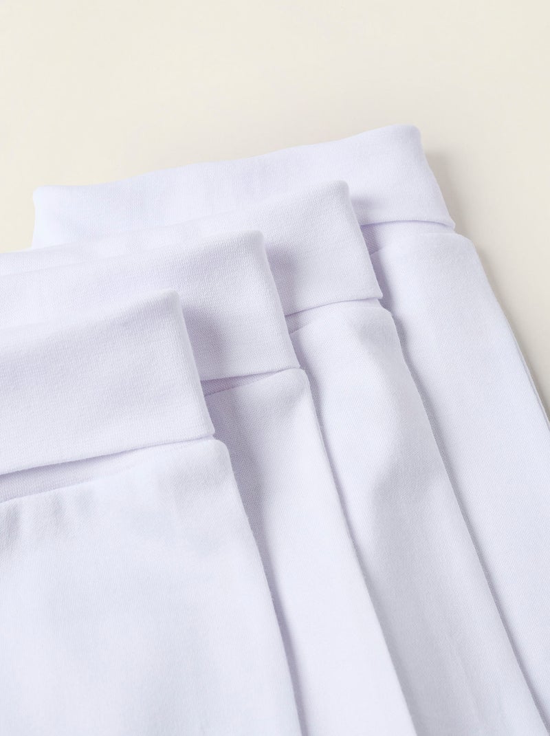 Confezione da 4 pantaloni spazzolati con piedini Bianco - Kiabi