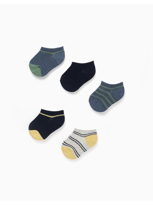 Confezione da 5 calzini alla caviglia con dettagli a contrasto - Kiabi