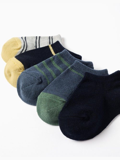 Confezione da 5 calzini alla caviglia con dettagli a contrasto - Kiabi