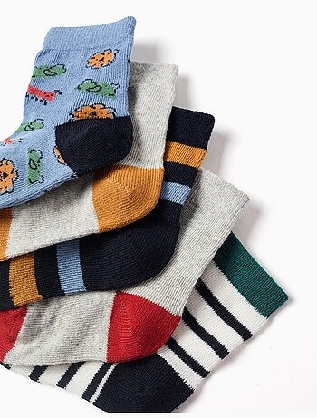 Confezione da 5 calzini con dettagli a contrasto