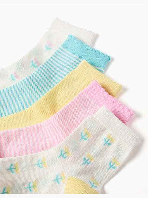 Confezione da 5 calzini lisci/a righe/ricamati - Kiabi
