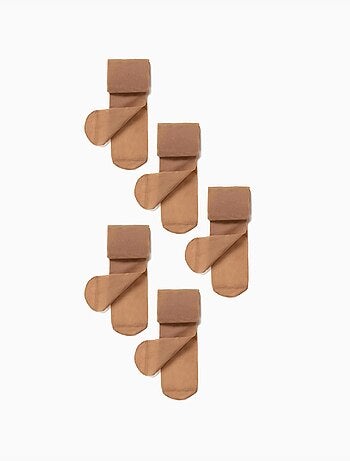 Confezione da 5 collant in microfibra, velati