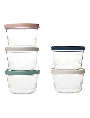 Confezione da 5 contenitori Thermobaby da 250 ml per pasti del bebè con tacche da 20 ml