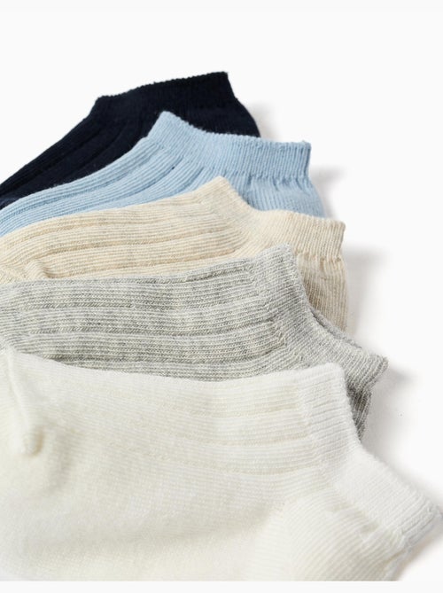 Confezione da 5 paia di calzini alla caviglia a coste - Kiabi