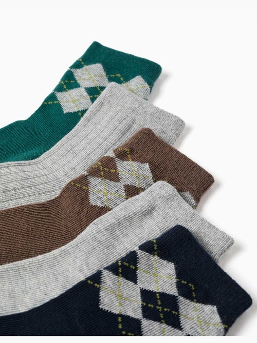 Confezione da 5 paia di calzini con jacquard a rombi - Kiabi Confezione da 5 paia di calzini con jacquard a rombi - Kiabi