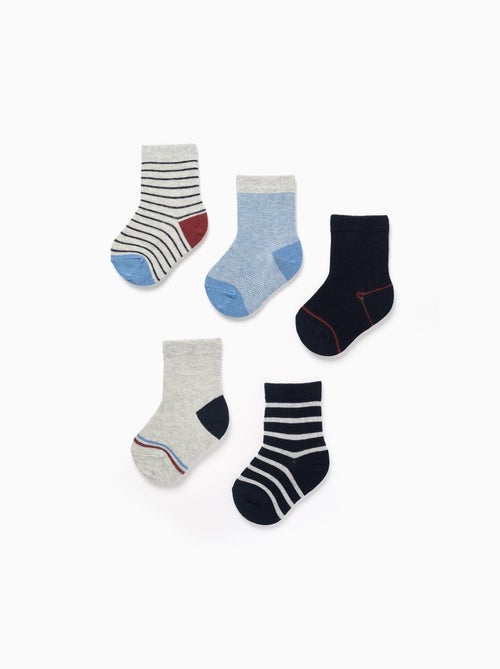 Confezione da 5 paia di calzini con righe - Kiabi