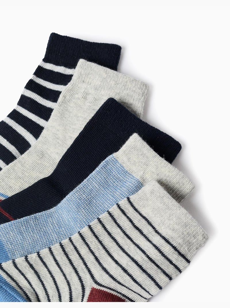 Confezione da 5 paia di calzini con righe Blu grigio - Kiabi