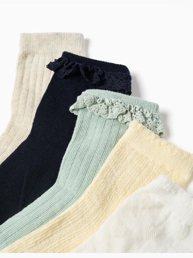 Confezione da 5 paia di calzini misti Blu beige - Kiabi