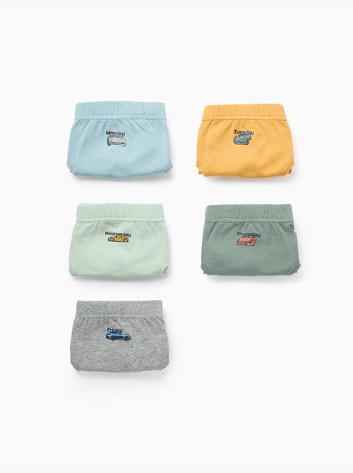 Confezione da 5 slip 'auto e giorni' - Kiabi