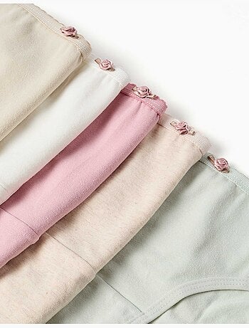 Confezione da 5 slip con rose decorative