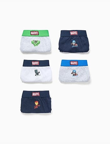 Confezione da 5 slip con stampe avengers
