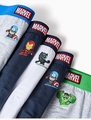 Confezione da 5 slip con stampe avengers