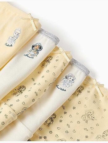 Confezione da 5 slip con stampe delle principesse disney
