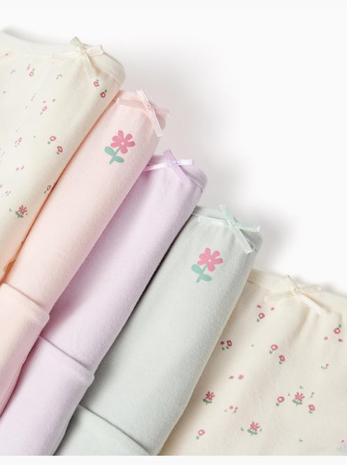 Confezione da 5 slip in cotone con fiori - Kiabi