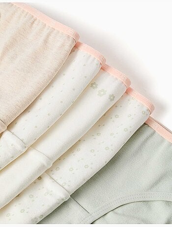 Confezione da 5 slip in cotone con fiori/pois