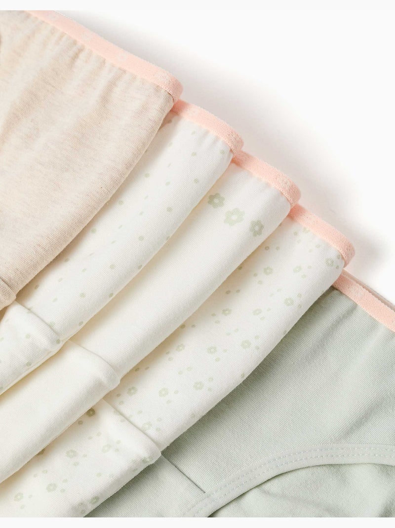 Confezione da 5 slip in cotone con fiori/pois Rosa/Giallo - Kiabi