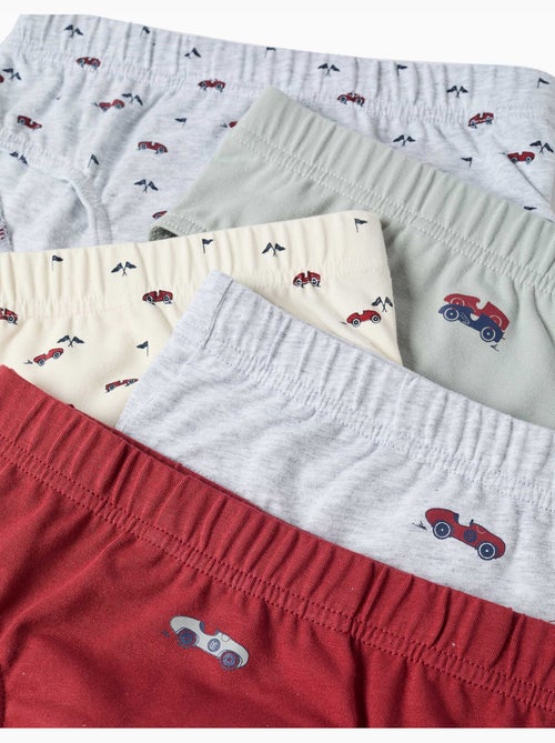 Confezione da 5 slip in cotone con stampe di auto da corsa - Kiabi