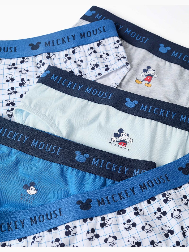 Confezione da 5 slip in cotone con stampe di mickey Bianco Blu Grigio - Kiabi
