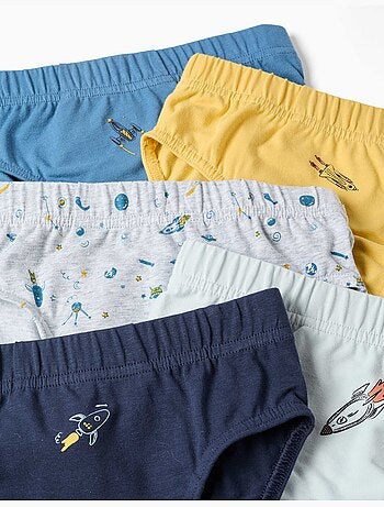 Confezione da 5 slip in cotone con stampe di razzi
