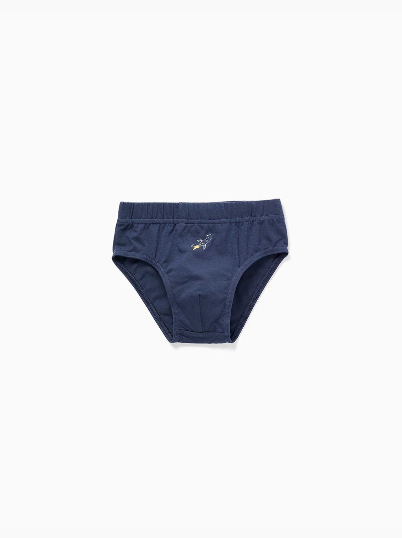 Confezione da 5 slip in cotone con stampe di razzi Blu Giallo - Kiabi