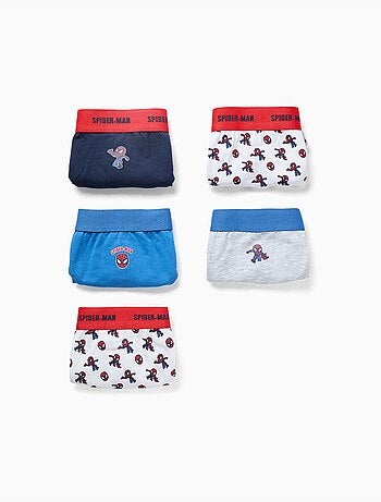 Confezione da 5 slip in cotone con stampe di spider-man