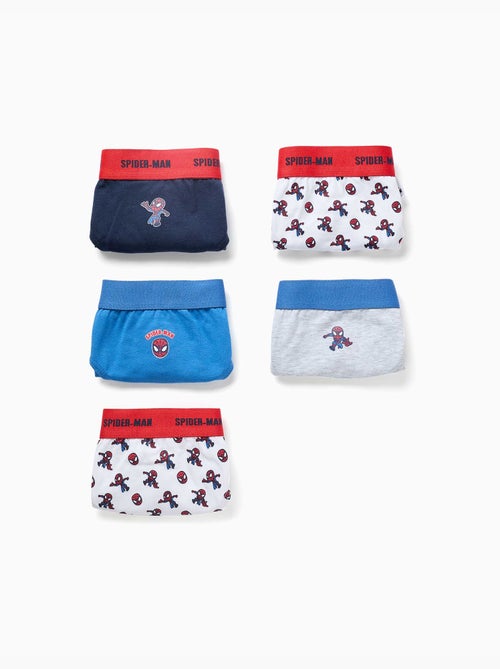 Confezione da 5 slip in cotone con stampe di spider-man - Kiabi