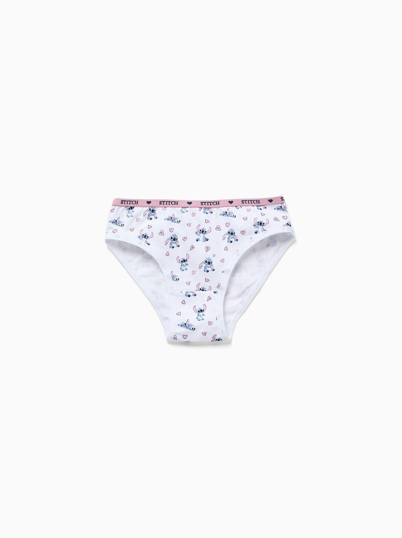 Confezione da 5 slip in cotone con stampe di stitch Bianco - Kiabi