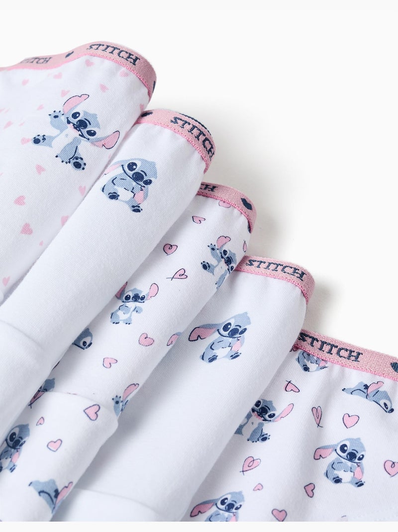 Confezione da 5 slip in cotone con stampe di stitch Bianco - Kiabi