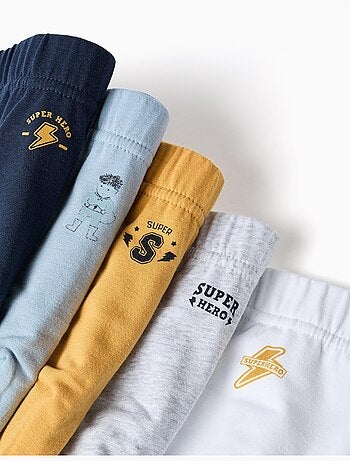 Confezione da 5 slip in cotone con stampe di supereroi