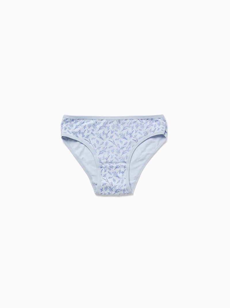Confezione da 5 slip in cotone con stampe floreali Blu Giallo - Kiabi