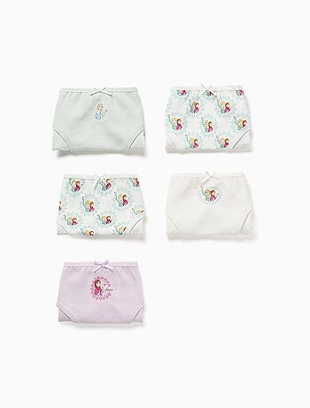 Confezione da 5 slip in cotone con stampe Frozen