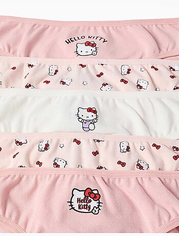 Confezione da 5 slip in cotone con stampe Hello Kitty